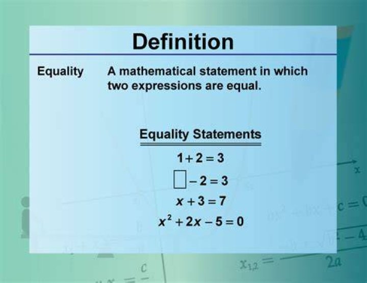 What are the concepts of equality?