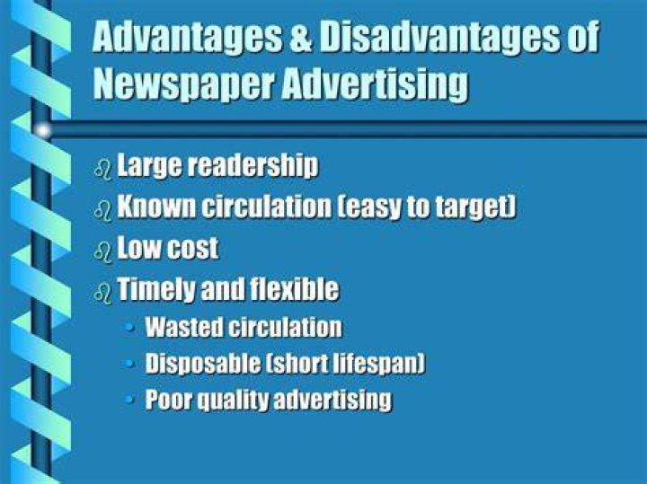 What are the disadvantages of newspaper advertising?